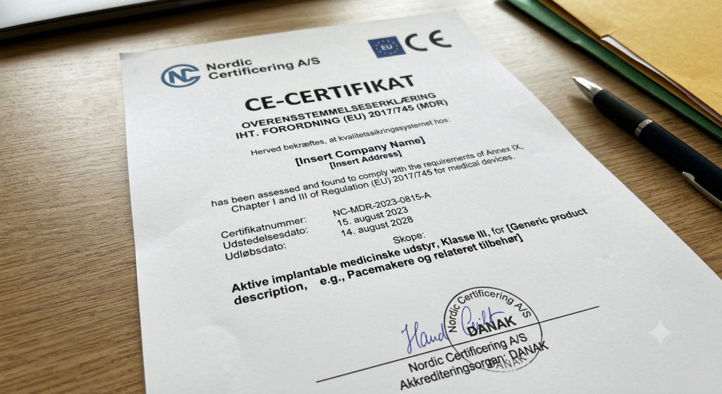 CE Certifikat medicinsk udstyr